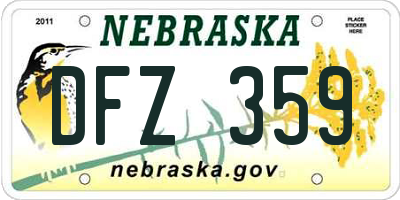 NE license plate DFZ359