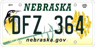 NE license plate DFZ364