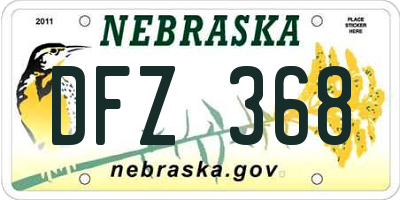 NE license plate DFZ368