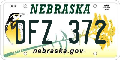 NE license plate DFZ372