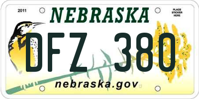 NE license plate DFZ380