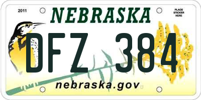 NE license plate DFZ384