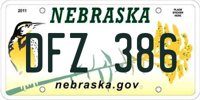 NE license plate DFZ386