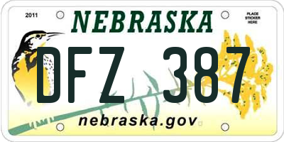 NE license plate DFZ387