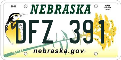 NE license plate DFZ391