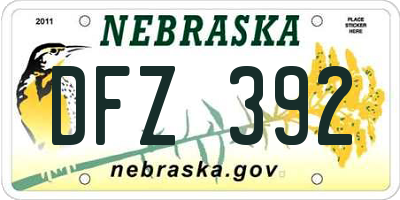 NE license plate DFZ392
