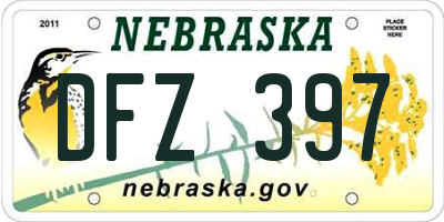 NE license plate DFZ397