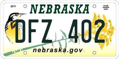 NE license plate DFZ402