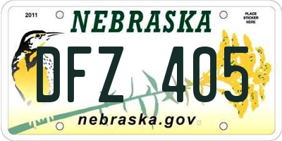 NE license plate DFZ405