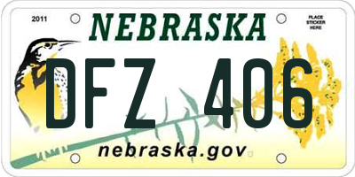 NE license plate DFZ406