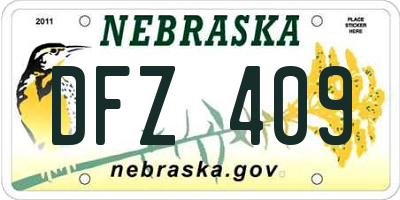 NE license plate DFZ409