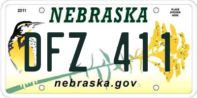 NE license plate DFZ411