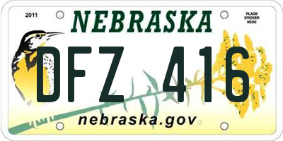 NE license plate DFZ416