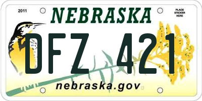 NE license plate DFZ421