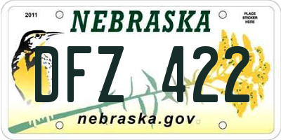 NE license plate DFZ422