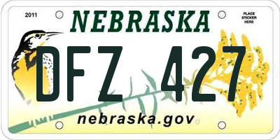 NE license plate DFZ427