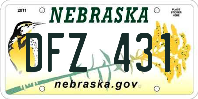 NE license plate DFZ431