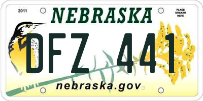 NE license plate DFZ441