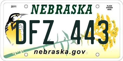 NE license plate DFZ443
