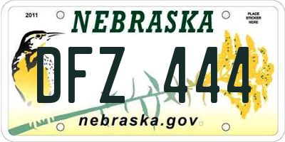 NE license plate DFZ444