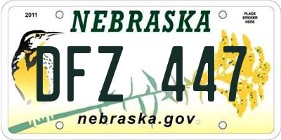 NE license plate DFZ447