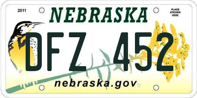 NE license plate DFZ452