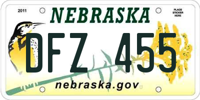 NE license plate DFZ455