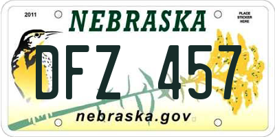 NE license plate DFZ457