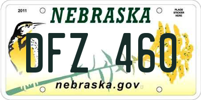 NE license plate DFZ460