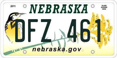 NE license plate DFZ461