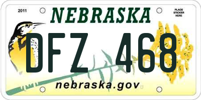 NE license plate DFZ468