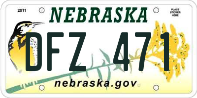 NE license plate DFZ471