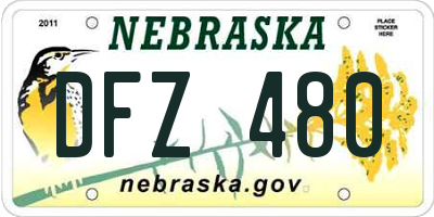 NE license plate DFZ480