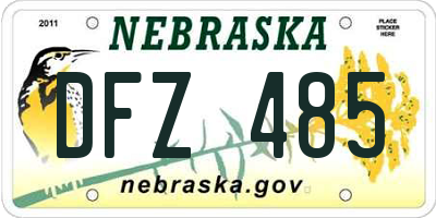 NE license plate DFZ485