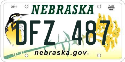 NE license plate DFZ487