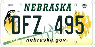 NE license plate DFZ495