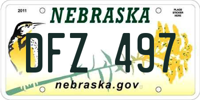 NE license plate DFZ497
