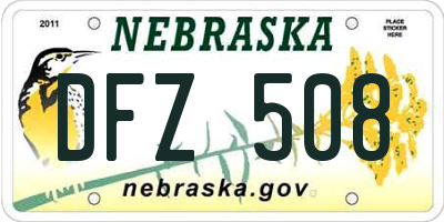 NE license plate DFZ508