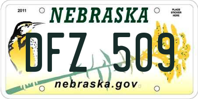 NE license plate DFZ509