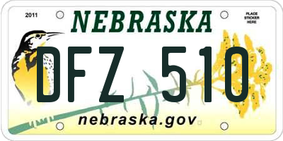 NE license plate DFZ510