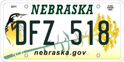 NE license plate DFZ518