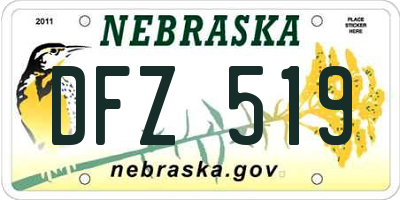NE license plate DFZ519