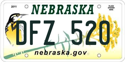 NE license plate DFZ520