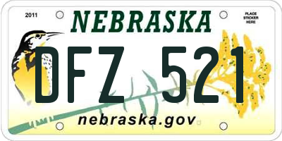 NE license plate DFZ521