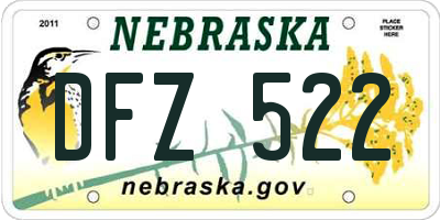 NE license plate DFZ522