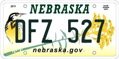 NE license plate DFZ527