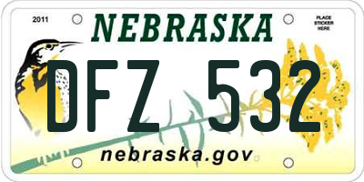 NE license plate DFZ532