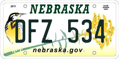 NE license plate DFZ534