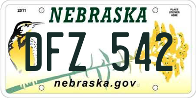 NE license plate DFZ542