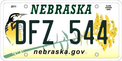 NE license plate DFZ544